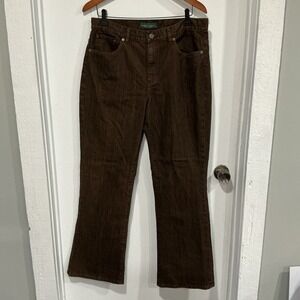 Ralph Lauren Polo Womens Brown Mid Rise Classic Bootcut Jeans Size 12x32